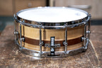 Stave Maple Snare - 14 x 6.25 - Natural Craved Shell / Mahogany Inlay
